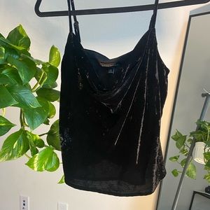 Luxury Black velvet scoop neck tank top - Banana Republic